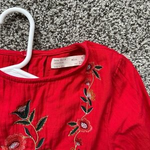 - Embroidery Red Dress